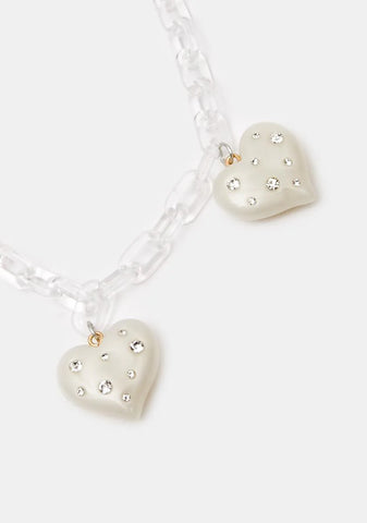 Love Patterns Clear Chain Necklace