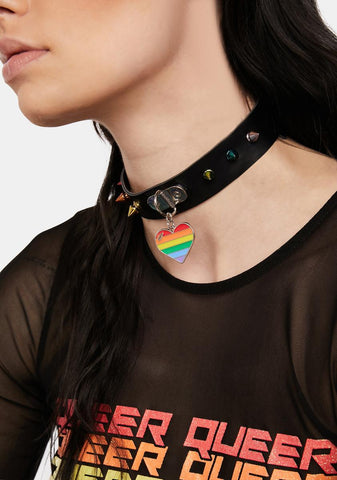Colorful Punks Spiked Choker