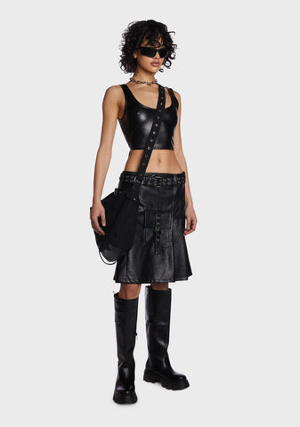 Back To Life Vegan Leather Tank Top