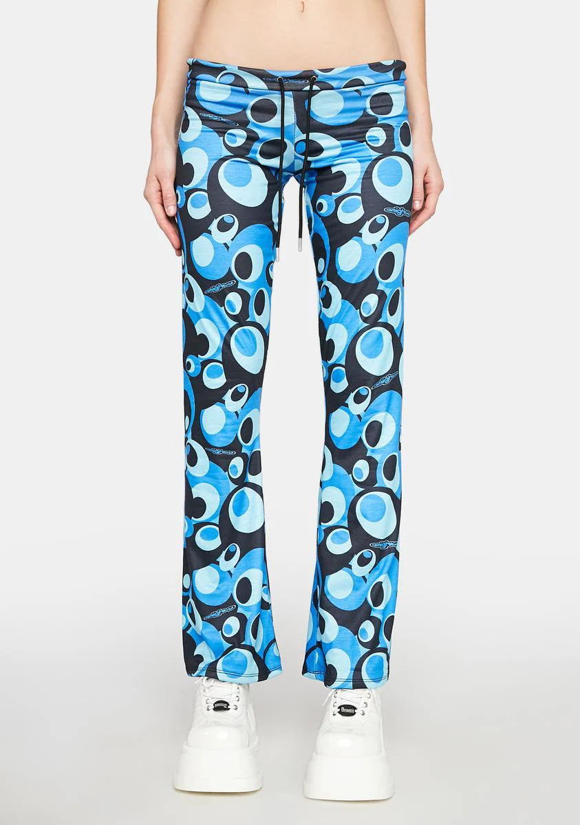 Blue Bobble Flare Pants