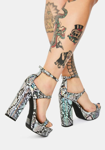 Toxic Tendencies Snakeskin Heels