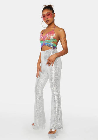 Steel Thank U Next Sequin Flare Pants