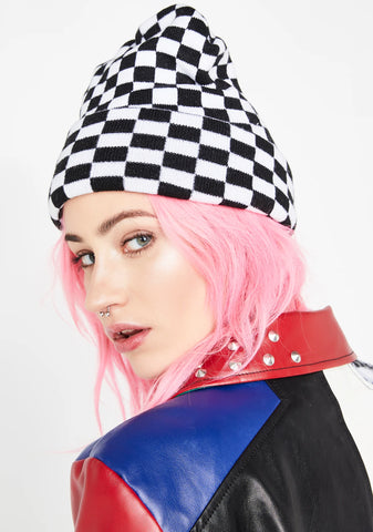 Fast Life Checkered Beanie