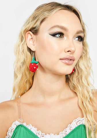 Feels Forever Strawberry Earrings