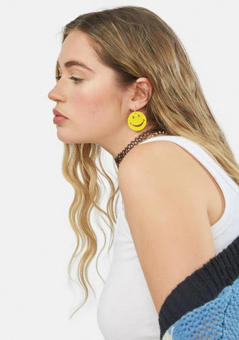 All Time Joy Smiley Face Drop Earrings