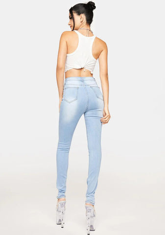 Light Bad To The Bone Studded Jeans