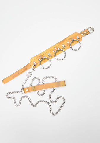 Honey Grip On Reality Metallic Leash Choker