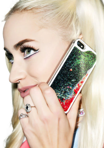 Falling Hearts Glitterfalls iPhone Case