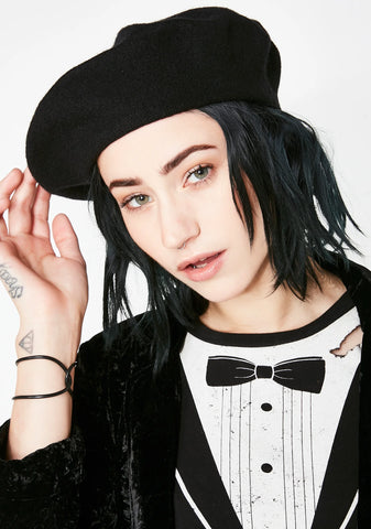 Midnight Honor Bound Bow Beret