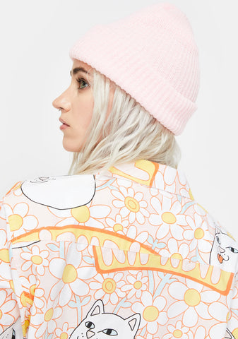 Light Pink Lord Nermal Ribbed Beanie