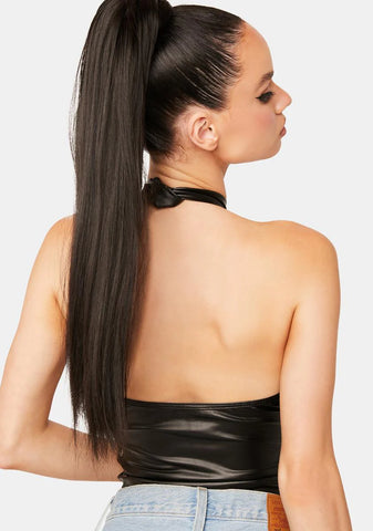 Midnight Meetup Vegan Leather Bodysuit