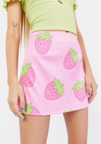 In Her Nature Strawberry Mini Skirt