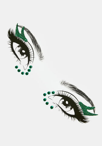 Emerald Glam Devil Face & Body Gems