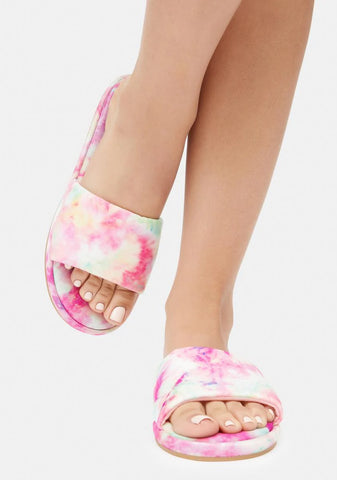 Pink Tie Dye Good 4 You Slide Sandals