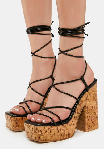 Elliette Cork Platform Heels