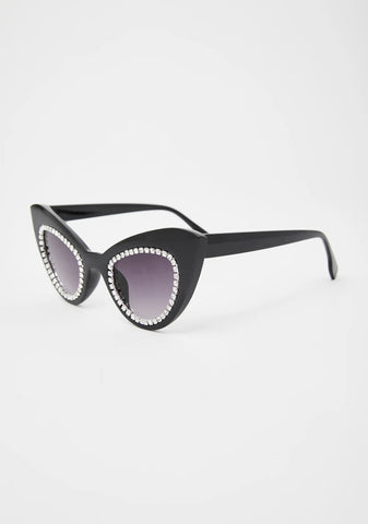 Dark Blindin' Glam Rhinestone Sunglasses