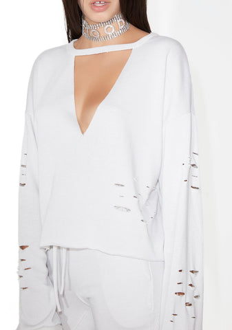 Lose Control Distressed Cutout Top