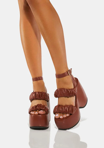 Brown Egey Platform Sandals