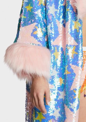Starlet Starz Sequin Faux Fur Jacket