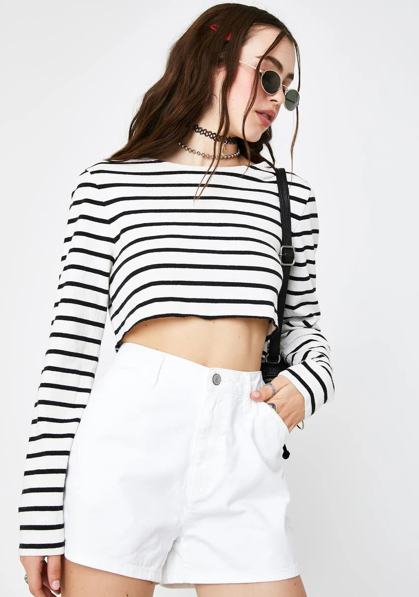 White High Rise Carpenter Shorts