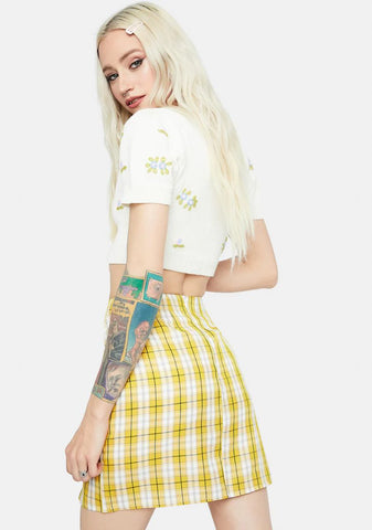 Zesty Playful in Plaid Mini Skirt