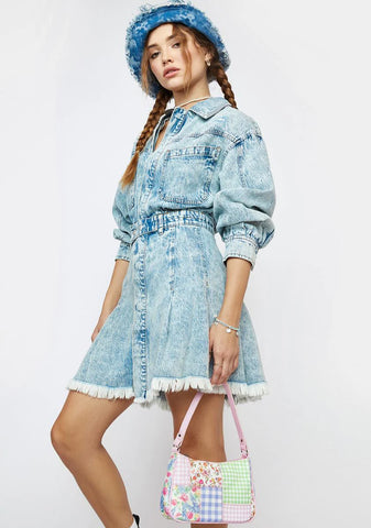 Chain Of Command Denim Mini Dress