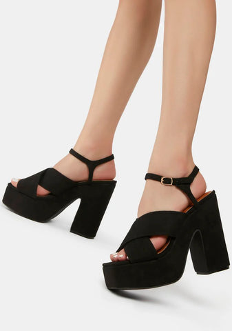 Sunniva Faux Suede Platform Heels