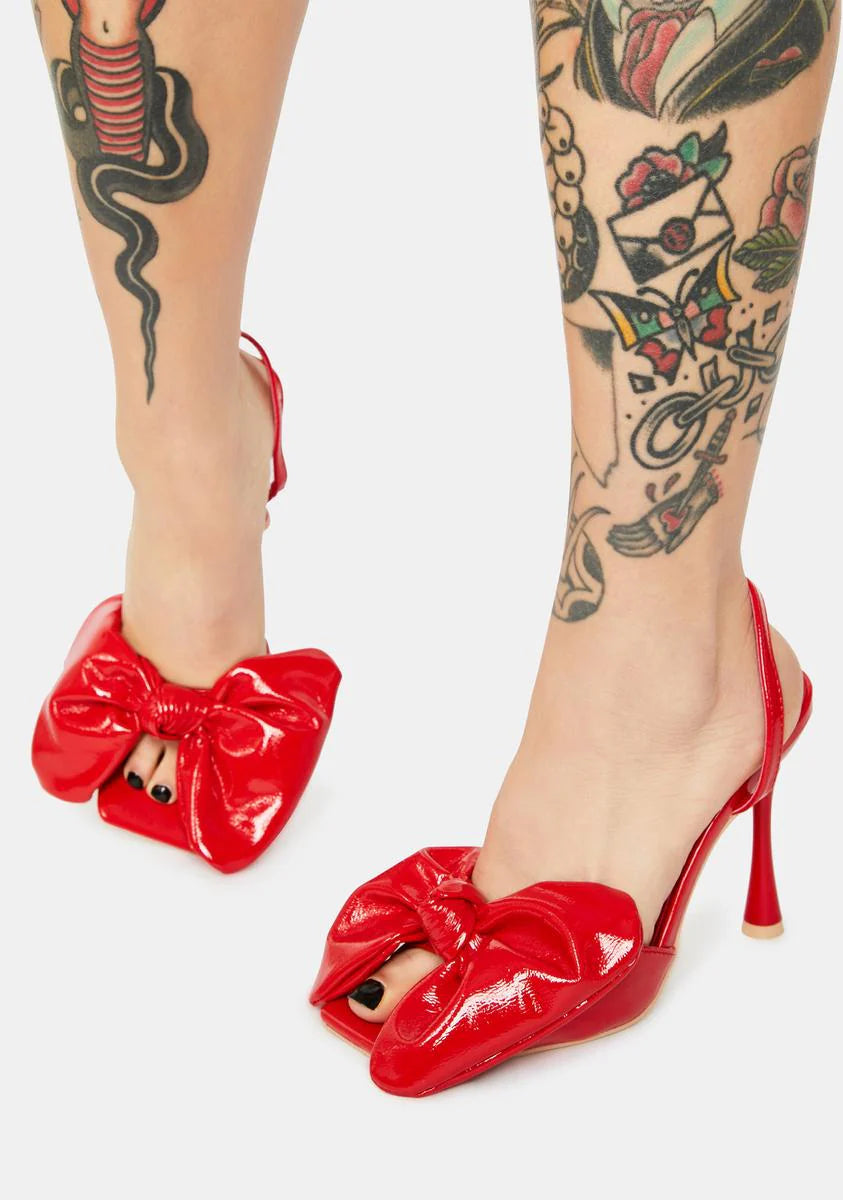 Hot Went Viral Patent Bow Heels