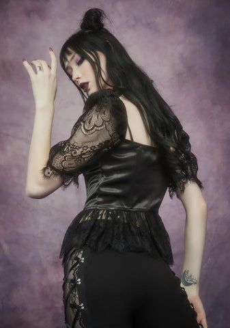 Lost Prophecy Puff Sleeve Corset Top