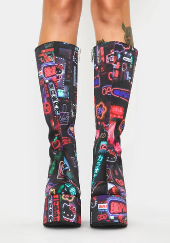 Pixel City Platform Boots