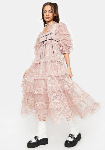 Loop Lace Midi Dress