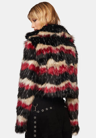 Faded Sunset Faux Fur Jacket