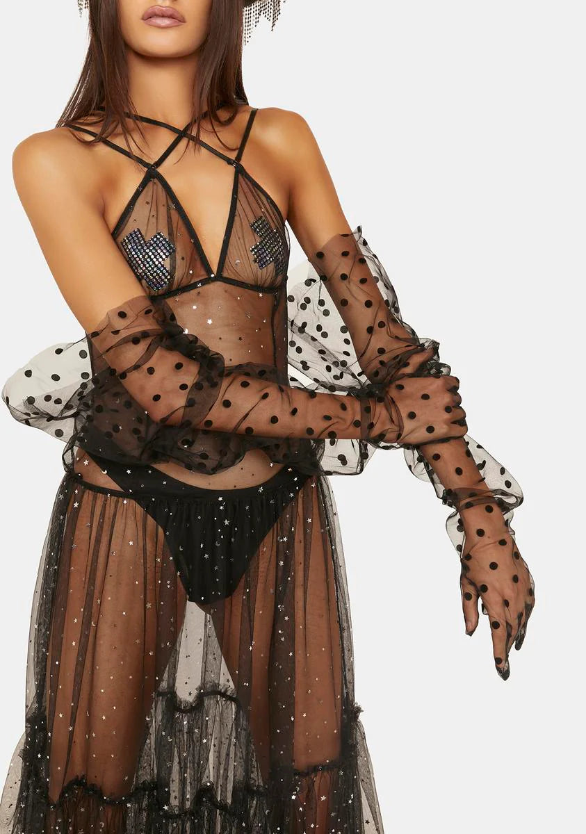 You've Been Spotted Sheer Gloves