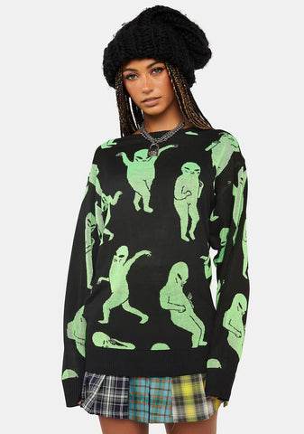 Alien Dance Party Knit Sweater