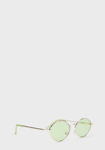 Cruisin' The Block Oval Sunglasses - Green