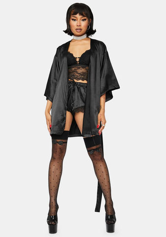 Rose in the Night Satin Robe