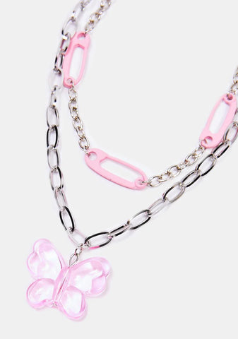 Safe And Sound Butterfly Chain Necklace