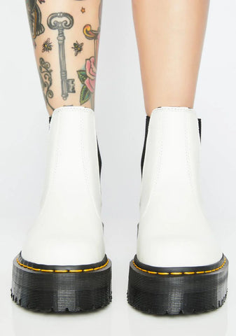 2976 White Chelsea Quad Boots