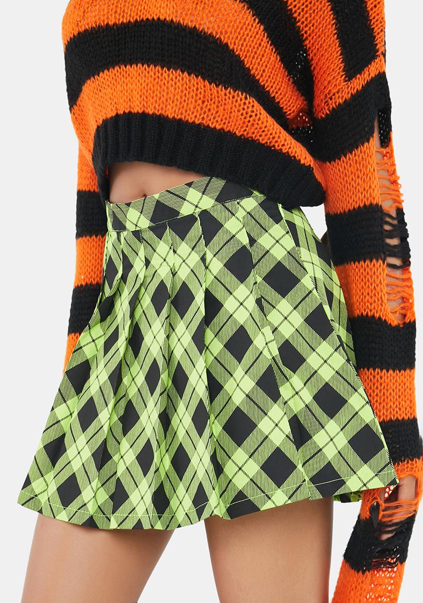 Slime Haunted To Meet U Plaid Mini Skirt