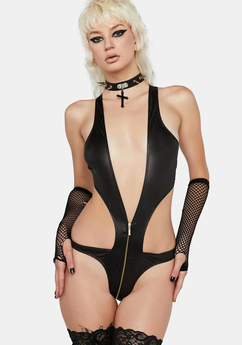 Sneak A Peek Zipper Bodysuit