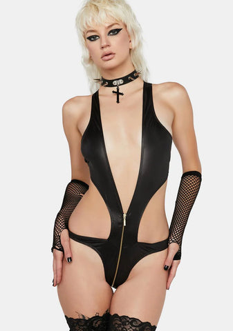Sneak A Peek Zipper Bodysuit
