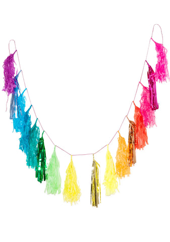Jewel Tone Rainbow Tassel Banner