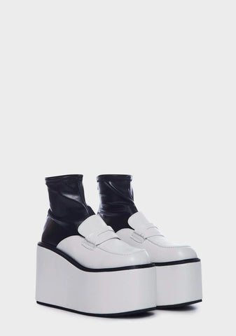 White Soniya Platform Boots