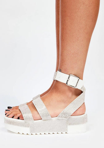 White Tyriq Platform Sandals