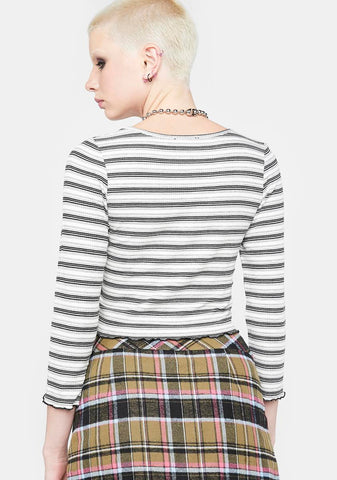 Chill Throwback Ringing Striped Cardigan