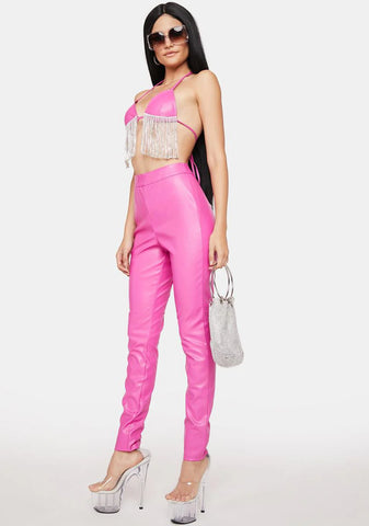 Sugar Shakin' It Vegan Leather Pants Set