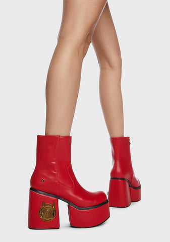 Wine Loves To Belong Platform Boots