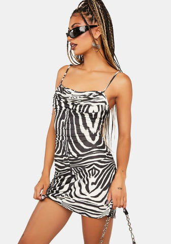 Blanc Zebra Kamala Mini Dress