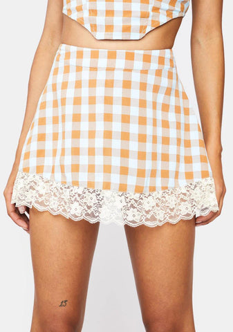 Sunset Chaser Gingham Skirt Set