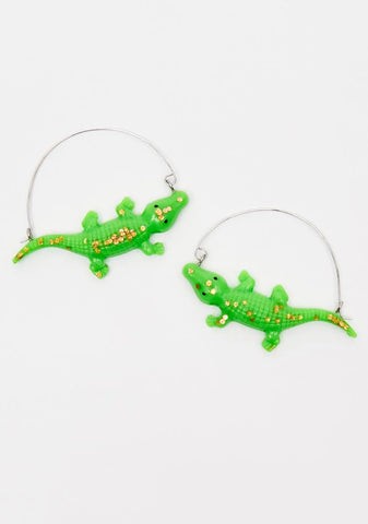 Crocodile Cutie Hoop Earrings